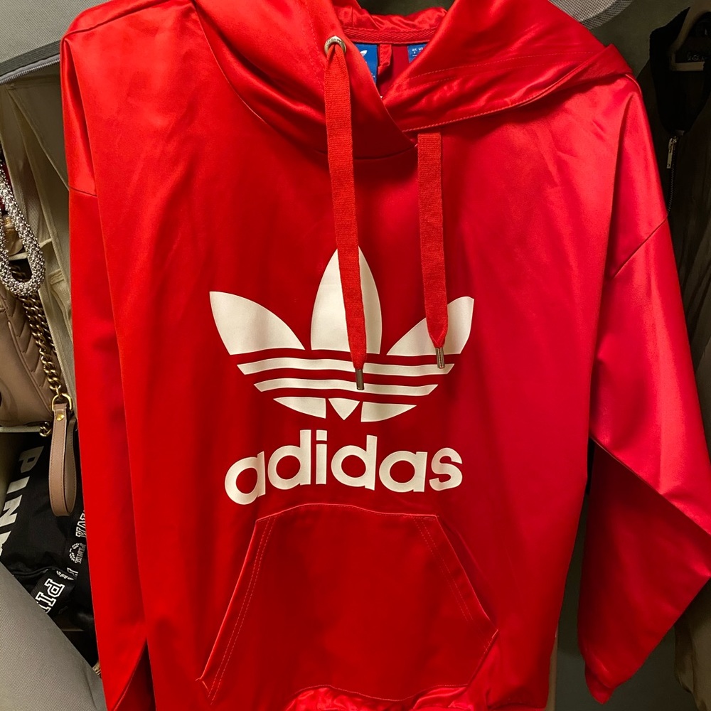 Shiny Red Adidas Hoodie